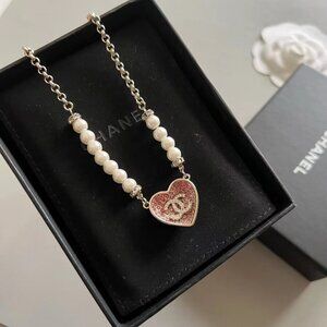 Chanel colored diamond pearl necklace